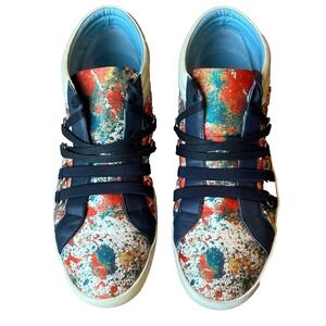 Cloud Footwear Vanessa Mid‎ Sneakers Paint Splatter Leather Womens 11 EU 42
